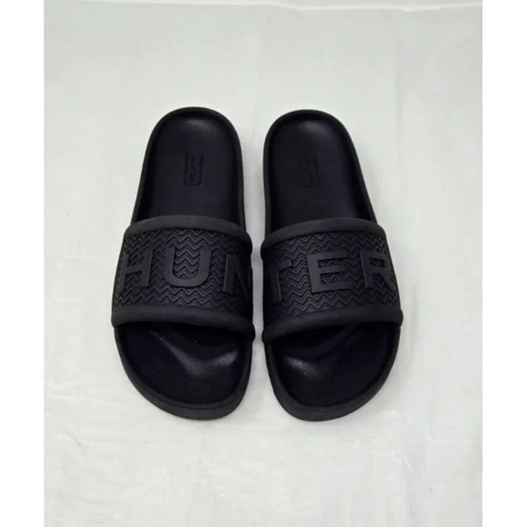 Hunter Men\'s Bloom Sandals Black Slip On Slide Size 7 main image 5
